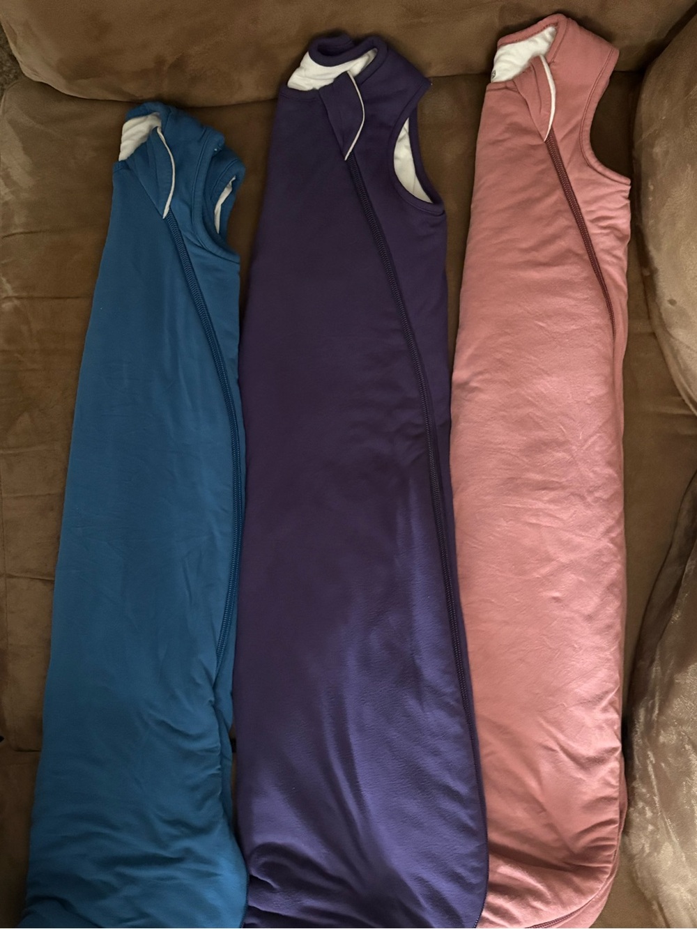 Sleeveless Wearable Bags in Teal, Purple & Dusty Pink